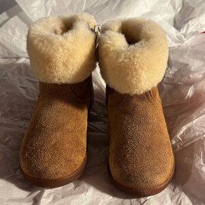 UGG Australia Boots Jorie II Toddler Furry Infant Brown Chestnut Size 6 1003656T